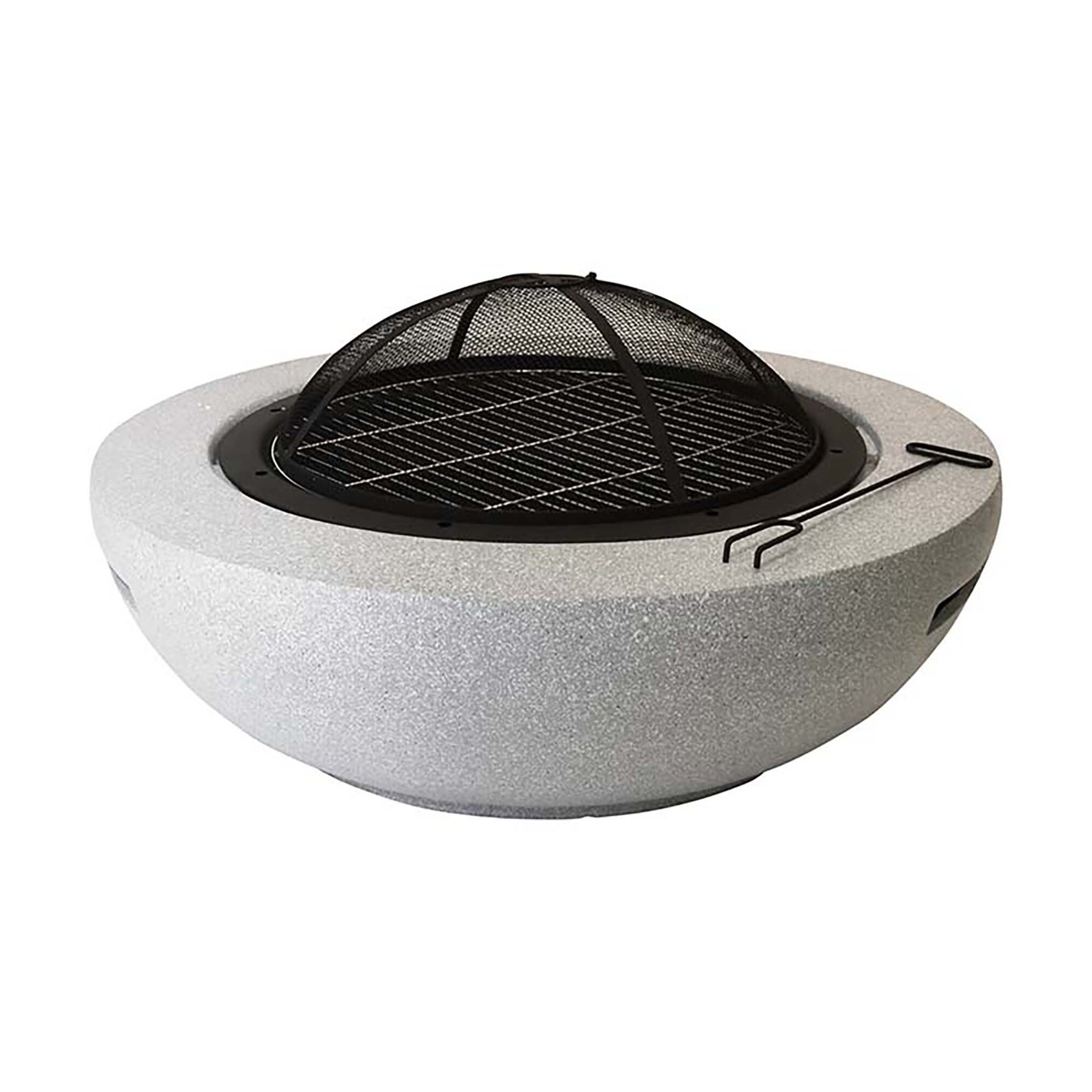 Esschert Design, MGO Round Fire Bowl w/Spark Screen Tool - Large, Model# FF445
